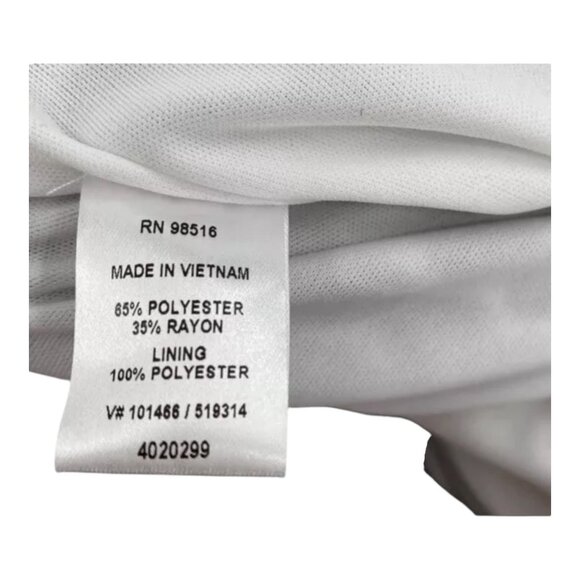 Coldwater Creek Printed Knit Dot Gray Sheath Ruched Work Date Fitted Dress 12 - Picture 7 of 8